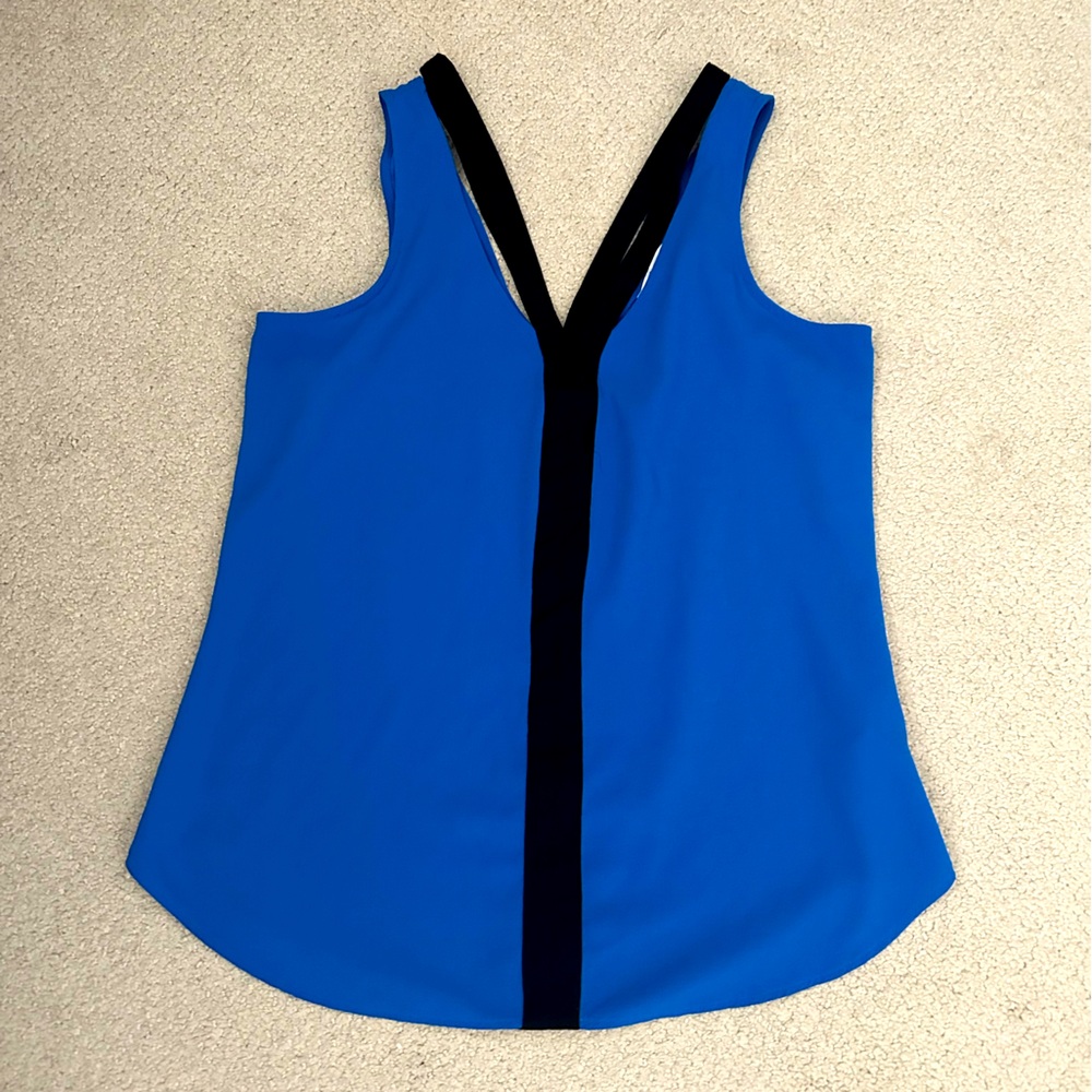 Candie’s Blue Sleeveless Top with Black Accent Strap